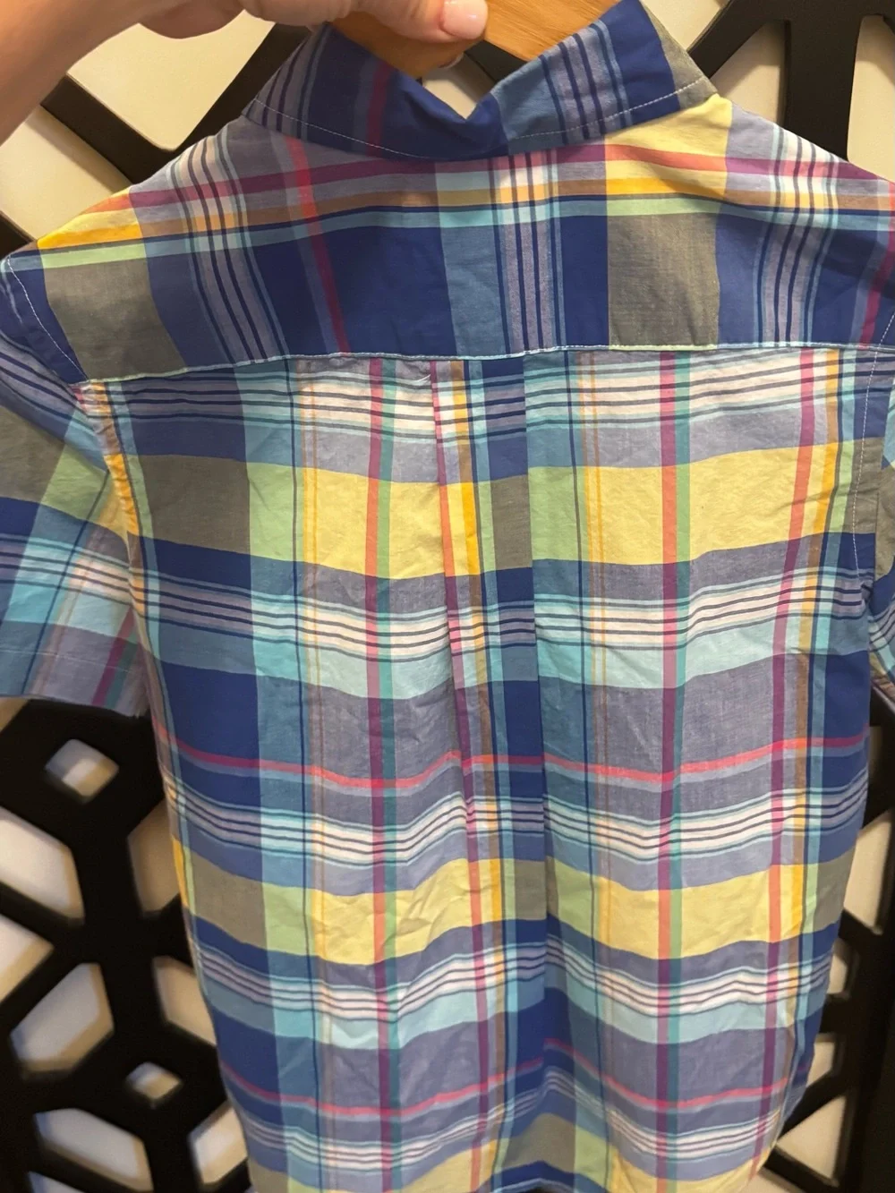 Ralph Lauren Short-Sleeve Plaid Button-Down Shirt - Blue & Yellow